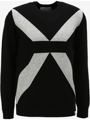 John Richmond Yarım Balıkçı Yaka Slim Fit Siyah Erkek Kazak UMA23045MA