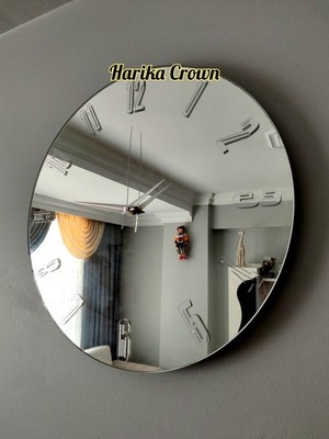 Harika Crown Gerçek Aynalı Dekoratif Duvar Saati (40- 50 Cm)