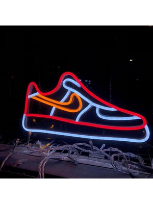 Aqqogib Ins Holiday Creative Gifts Dimming Modeling Lights LED Decorative Lights Sneakers Decoration Neon Lights(Red And Yellow -N) (Yurt Dışından)