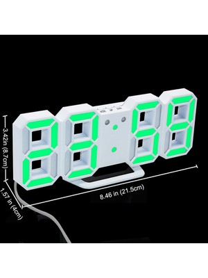 Aqqogib Elektronik LED Dijital Çalar Saat [yükseltme Sürümü], Saat LED Parlaklığını Geceleri Otomatik Olarak Ayarlayabilir (Beyaz / Yeşil) (Yurt Dışından)