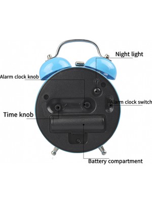 Aqqogib 3 Inç Yatak Odası Çalar Saat, Metal Çalar Saat, Öğrenci Ev Dekorasyonu Masaüstü Saati (Yurt Dışından)