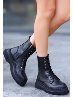 Tstore Rxn Cilt Bağcıklı Suni Deri Yandan Fermuarlı Içi Pedli Bot