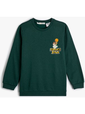 Koton Sweat Space Jam Baskılı Lisanslı Uzun Kollu Şardonlu