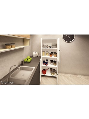 Zerka Concept Evora Mdf 4 Raflı Çok Amaçlı Mutfak Banyo Ayakkabılık Dolabı 50CM