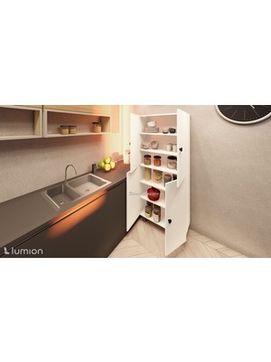 Zerka Concept Lier Mdf 6 Raflı Çok Amaçlı Mutfak Banyo Ayakkabılık Dolabı 50 cm