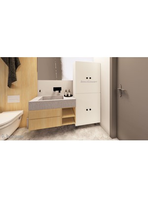 Zerka Concept Poli Çok Amaçlı Mutfak Banyo Ayakkabılık Dolabı 180 cm 6 Bölmeli