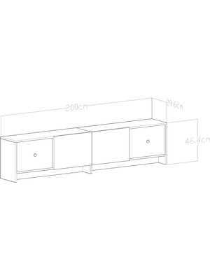 Givayo Mobilya Bolivia Tv Ünitesi Beyaz Altın 200 cm