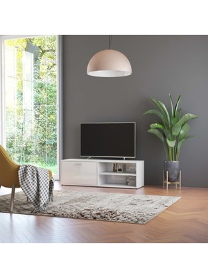 Aden Home Ciri Modern Tv Ünitesi, Dolaplı Tv Sehpası, Beyaz Tasarım %100 Mdf, TVU16