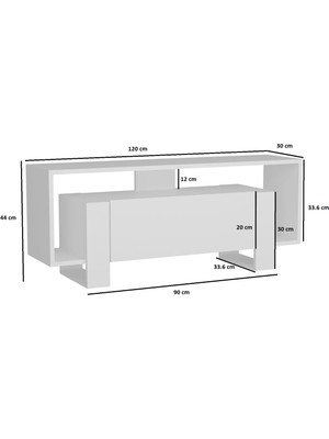 Aden Home Beyaz Tv Ünitesi, Mdf Tv Ünitesi, Kapaklı Tv Sehpa Ünitesi, Beyaz Mdf Tv Ünitesi Konsol, TVU95