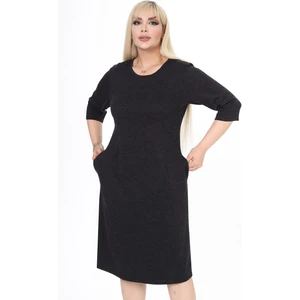 Cepli Kışlık Büyük Beden Antrasit Elbise 27B-2470