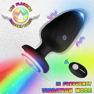 Uzaktan Kumandalı Büyük Boy LED Işıklı 12 Fonksiyon Titreşim Unicex Prostt Anal Plug Tıkaç Vibratör