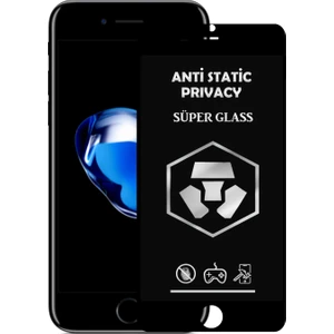 Caseart Apple iPhone 8 Tam Kaplayan Anti Statik Hayalet Süper Cam Ekran Koruyucu - Siyah
