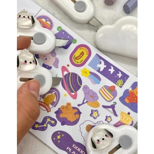 Kağıt Gemi Dükkan Sevimli Köpek Beyaz Mini Maket Bıçağı / Sanat Bıçağı / Bullet Journal / Scrapbook