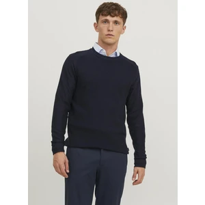 Jack & Jones Bisiklet Yaka Standart Lacivert Erkek Kazak 12240711_JPRBLAANDERSON Knıt Struct