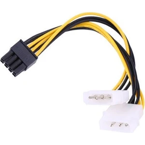 8 pin PCIE için 2x Molex ekran kartı güç kablosu 15 cm