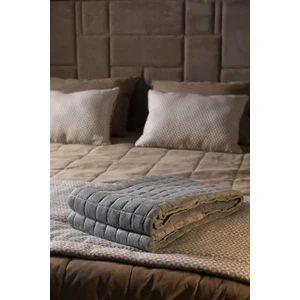 Vayomy Colors Vayomy Ağırlıklı Flanel- Pamuk Saten Battaniye 155*215 8 kg Gri