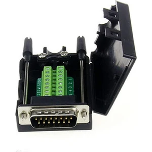 D-Sub 2 Sıra 15 Pin Klemensli Konnektör - Erkek