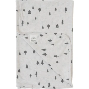 80x80 cm %100 Pamuklu Çift Katlı Bebek Battaniyesi Çam Ormanı Bej