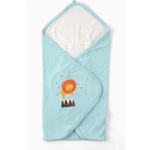 Piko Bebek  Arabası Puset Battaniye 90x90 cm Aslan Nakışlı Turkuaz