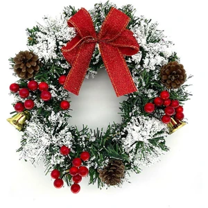 Ön Kapı Için Noel Çelengi 8 Inç Yapay Kış Asılı (Yurt Dışından)