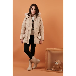 İçi Peluş Astarlı Kapüşonlu Şişme Mont Kız Çocuk MONT 6035034
