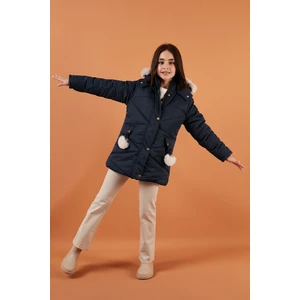 İçi Peluş Astarlı Kapüşonlu Şişme Mont Kız Çocuk MONT 6035034