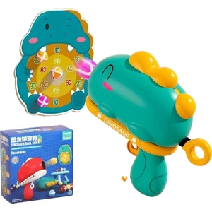 Eva Store1 Dinozor Topu Oyuncak Hedef Fırlatma Yapışkan Top Çocuk Kapalı Eğitici Oyuncak - Yeşil Hedef + 6 Top (Yurt Dışından)