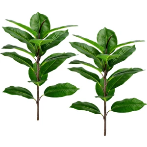 2 Adet Sahte Muz Ağacı Tropikal Monstera Yaprak Kaplumbağa Palmiye Yaprakları Fern Yeşil Çalılar Çalılar Yeşillik Dekor (Yurt Dışından)