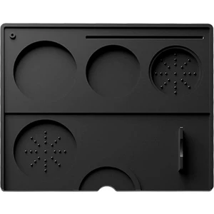 Espresso Silikon Kahve Sabotaj Mat Kahve Pedi Tamp Istasyonu Barista Araç Çubuğu Espresso Aksesuarı-Siyah (Yurt Dışından)