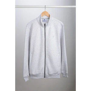 ADAM BOXES Dik Yaka Fermuarlı Sweatshirt N-Karianda - Açık Gri