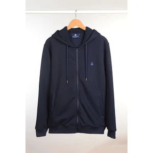 ADAM BOXES Fermuarlı Kapüşonlu Sweatshirt N-Halicarna - Lacivert