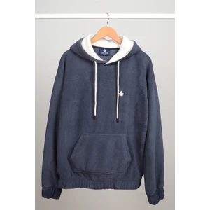 ADAM BOXES Oversize Kapüşonlu Polar Sweatshirt N-Myndo - Füme