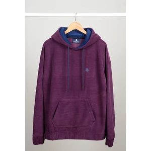 ADAM BOXES Oversize Kapüşonlu Polar Sweatshirt N-Myndo - Koyu Mor
