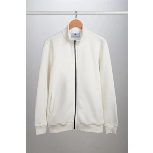 ADAM BOXES Dik Yaka Fermuarlı Sweatshirt N-Karianda - Ekru