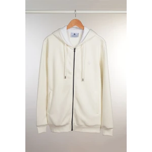 ADAM BOXES Fermuarlı Kapüşonlu Sweatshirt N-Halicarna - Ekru