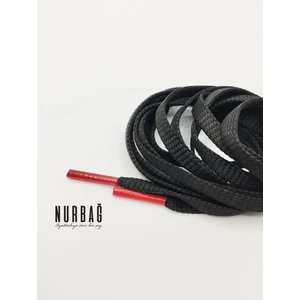 Nurbağ Dokuma Spor Ayakkabı Siyah Yassı Kırmızı Uçlu Bağcık 1 Çift 110 cm QX000085