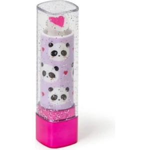 Panda Desenli Ruj Şeklinde Silgi Eğlenceli Tasarım 1 Adet Pembe Renkli