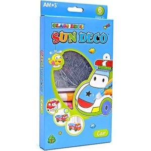 Sun Deco Car Cam Boyası 6 Renk x 10.5 ml + 6 Pleksi