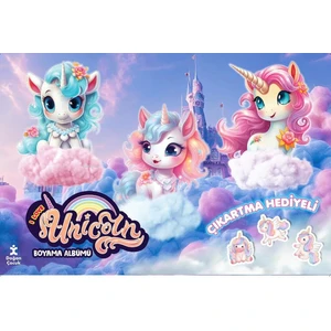 I Love Unicorn Çıkartmalı Hediyeli Boyama Albümü