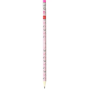 Panda Desenli Geri Dönüşüm Kurşun Kalem 1 Adet Pembe Renkli 17 cm Uzunluk