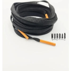 Nurbağ Dokuma Spor Ayakkabı Siyah Yassı Turuncu Uçlu 1 Çift XC000074