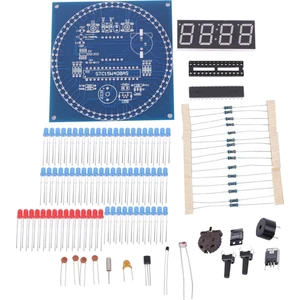 Dıy Dönen Elektronik Saat Kiti Elektronik Devre Temel Deney Kiti LED Ekran Çalar Saat Dıy Parçaları (Yurt Dışından)