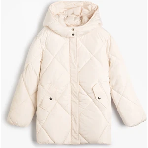 Şişme Mont Kapşonlu Çıtçıt Detaylı Kapitone