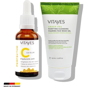 VITAYES Hyaluronik Asit Yüz Serumu 30ML + Temizleyici Yüz Yıkama Jeli 150 ml