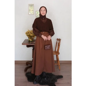 Ceylan Otantik Tek Düğmeli Etek