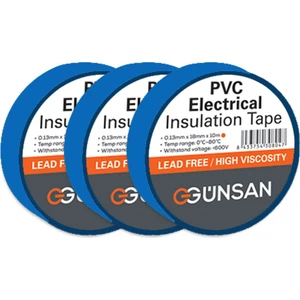 Günsan Elektrik 3 Adet Günsan Elektrik Mavi Izole Bant 0.13X18MMX10M