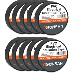 Günsan Elektrik 10 Adet Günsan Elektrik Siyah Izole Bant 0.13X18MMX10M