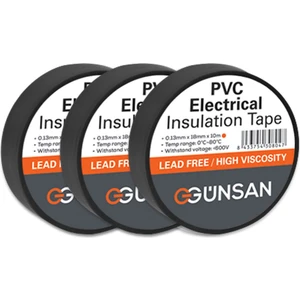 Günsan Elektrik 3 Adet Günsan Elektrik Siyah Izole Bant 0.13X18MMX10M