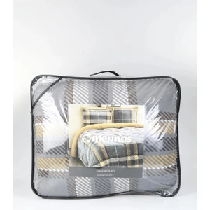 Comforter Çift Kişilik Yorgan Seti Antonin Gri-Sarı 220X240