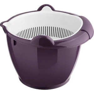 Mor Dönerli Çiftli Süzgeç Makarna Süzgeci